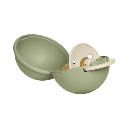 BIBS - Okrogla duda Colour in MINI škatlica za dudo - Ivory/Sage - Luxbaby