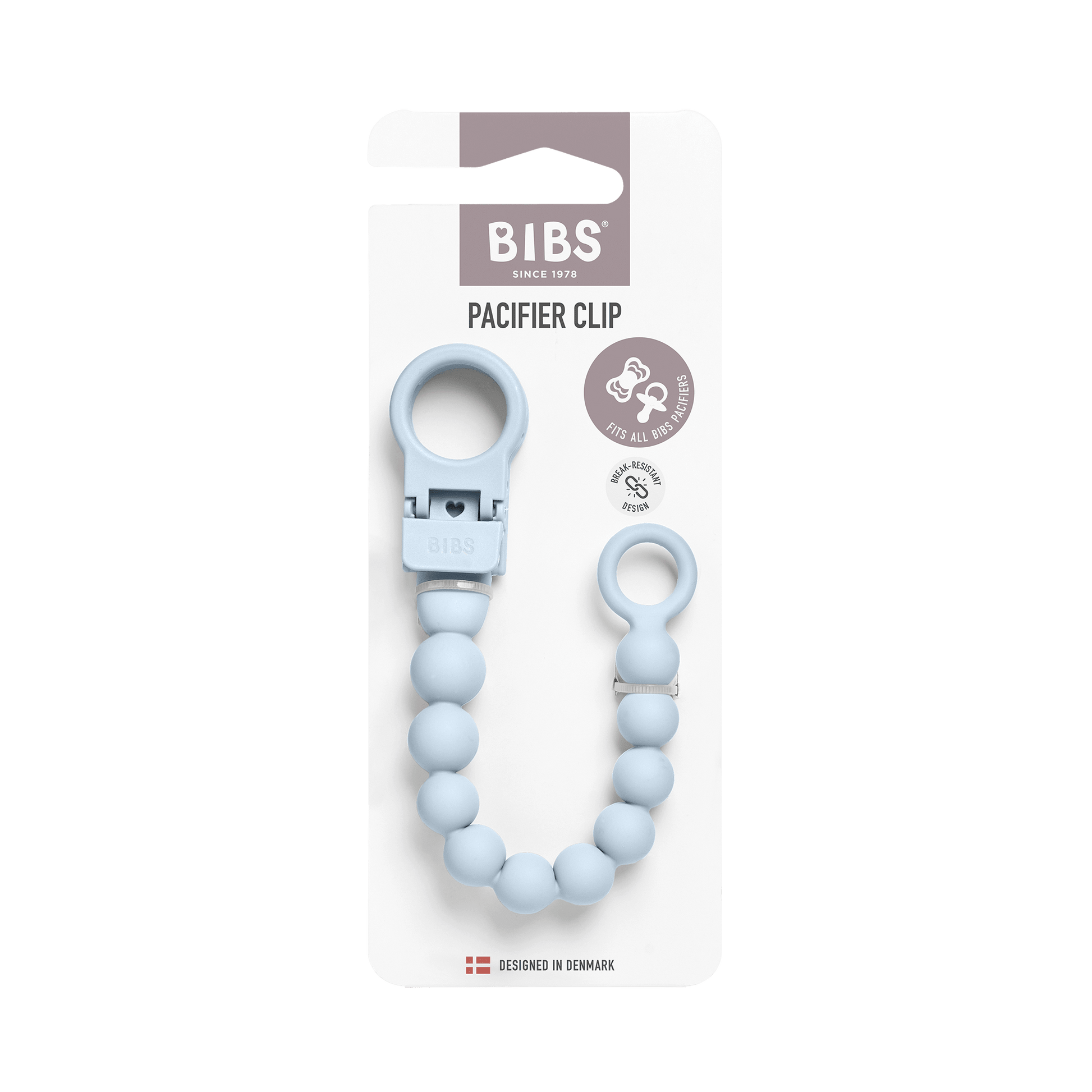 BIBS - Priponka za dudo Beaded - Baby Blue - Luxbaby