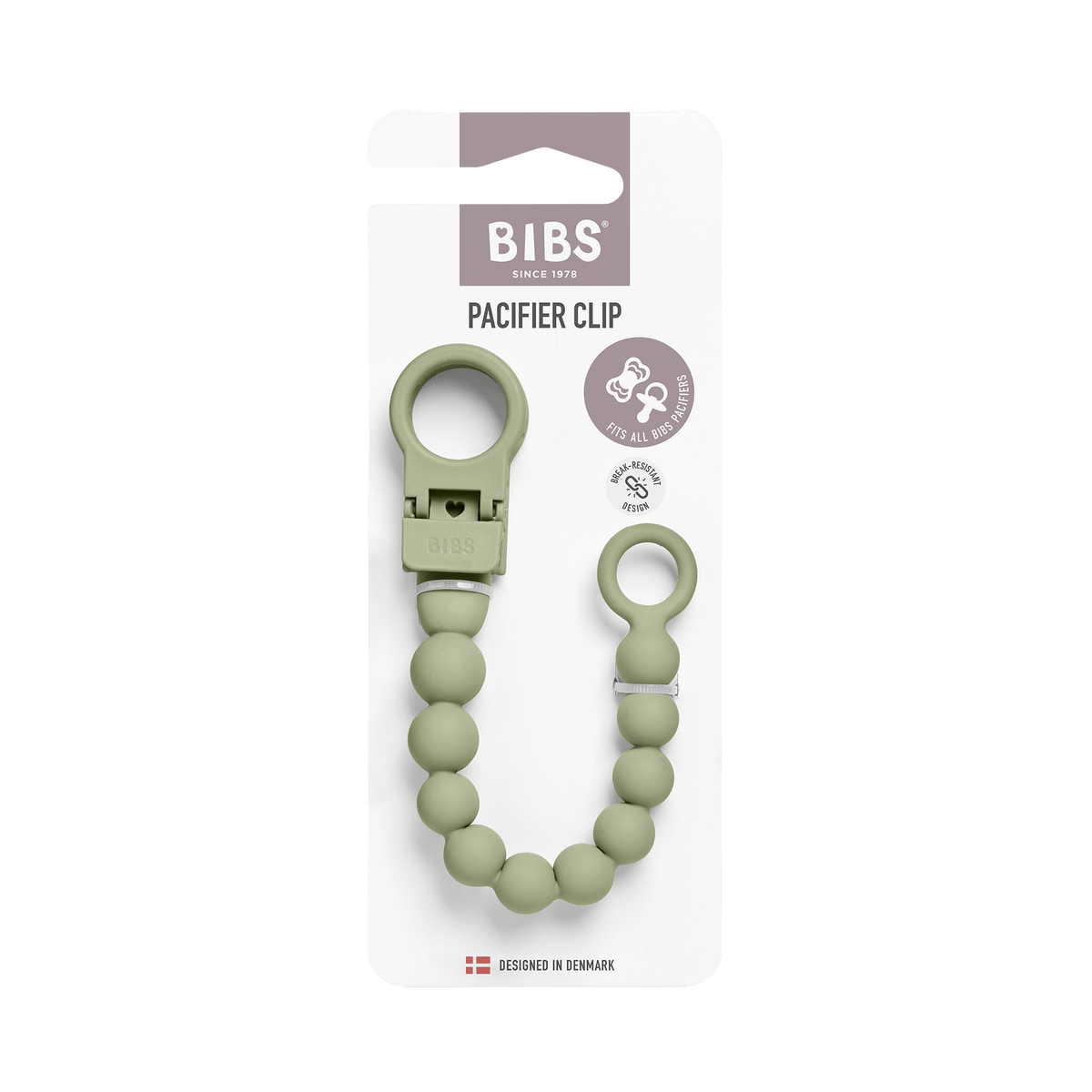 BIBS - Priponka za dudo Beaded - Sage - Luxbaby