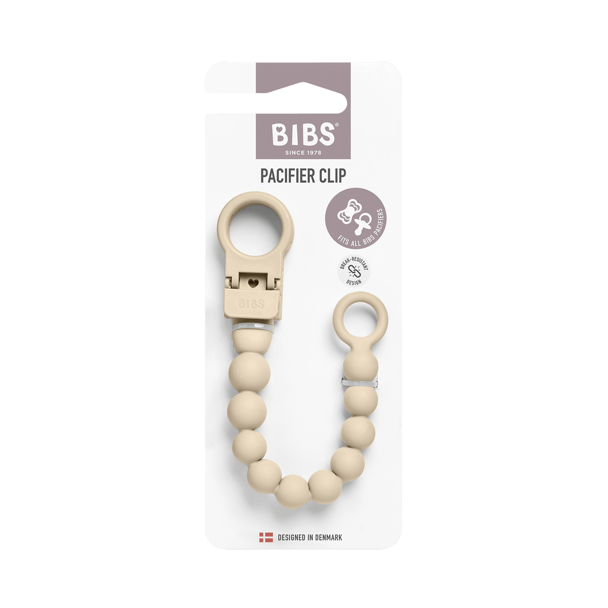 BIBS - Priponka za dudo Beaded - Vanilla - Luxbaby