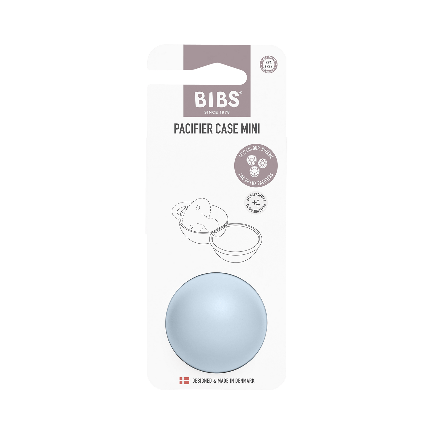 BIBS - Škatlica za dudo MINI - Baby Blue - Luxbaby