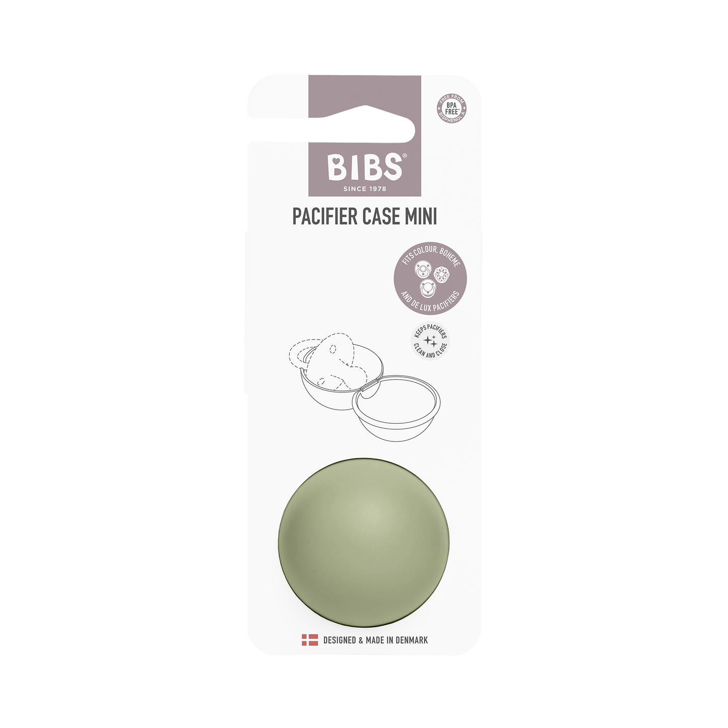 BIBS - Škatlica za dudo MINI - Sage - Luxbaby