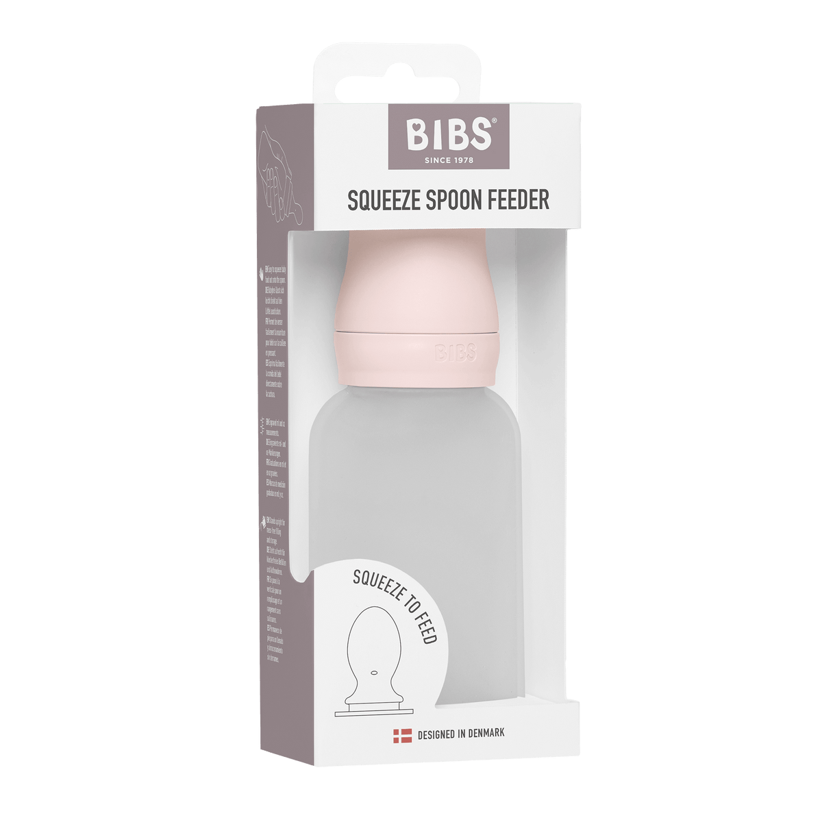 BIBS - Stisljiva steklenička z žličko za hranjenje - Petal - Luxbaby