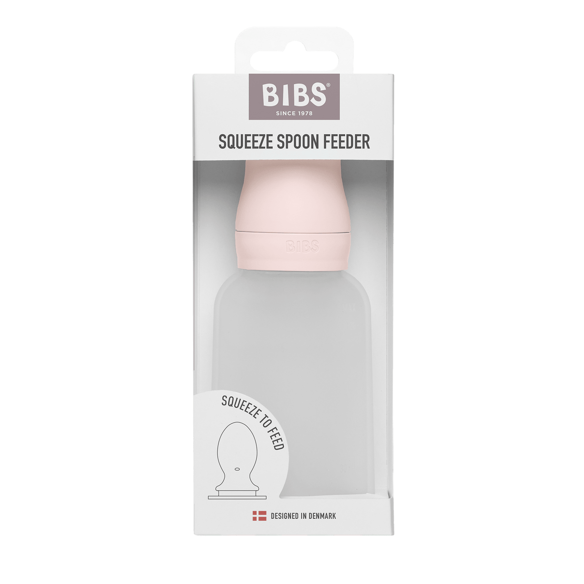 BIBS - Stisljiva steklenička z žličko za hranjenje - Petal - Luxbaby