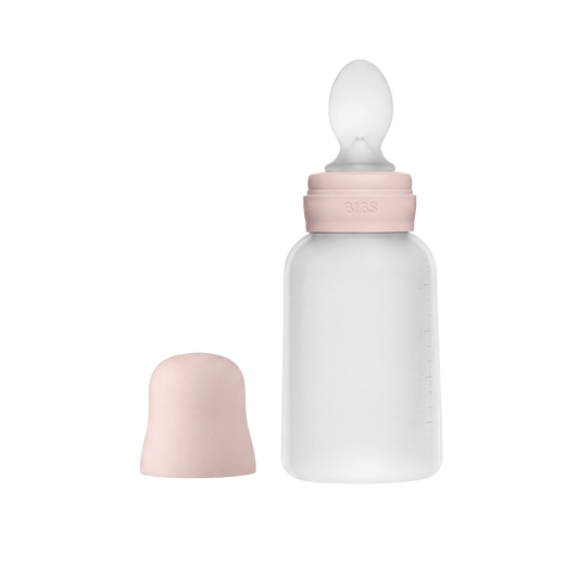 BIBS - Stisljiva steklenička z žličko za hranjenje - Petal - Luxbaby