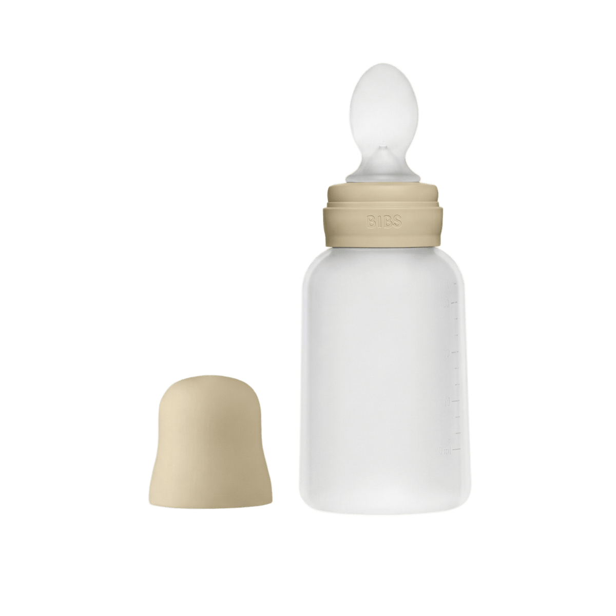 BIBS - Stisljiva steklenička z žličko za hranjenje - Vanilla - Luxbaby