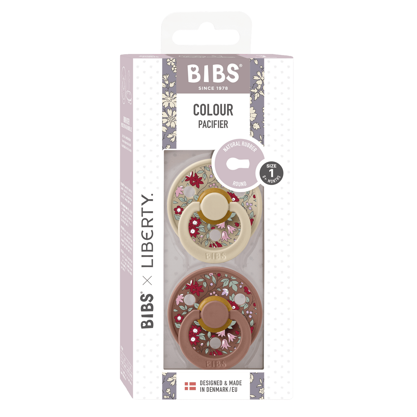 BIBS x Liberty - Okrogla duda Colour, lateks - Chamomile Lawn Vanilla/Woodchuck