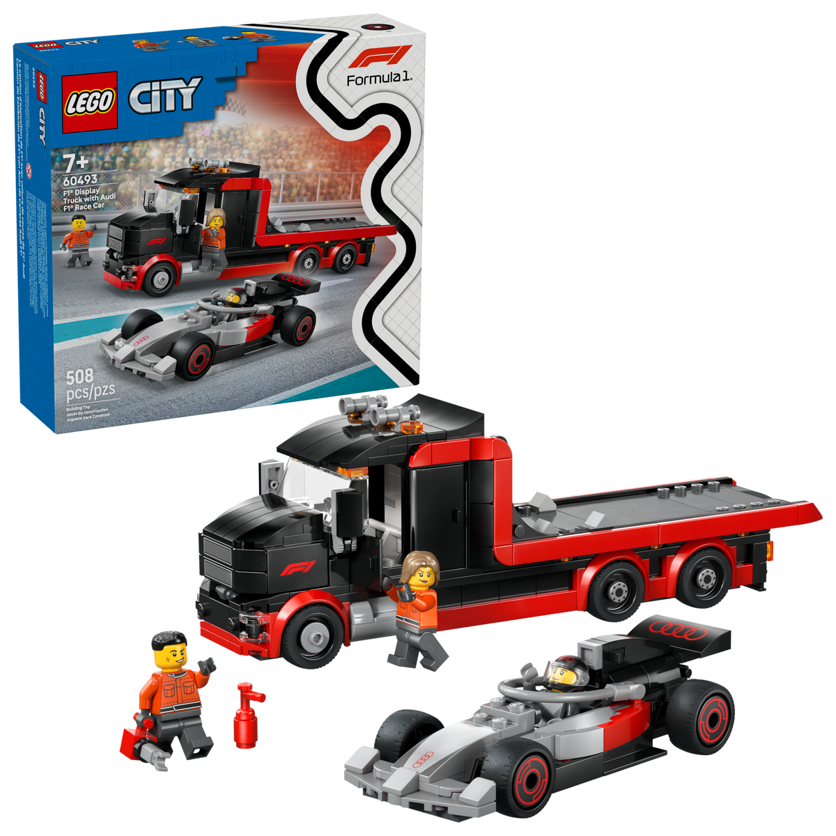 Lego City - Razstavni tovornjak F1® z dirkalnikom Audi F1® (60493) - embalaza