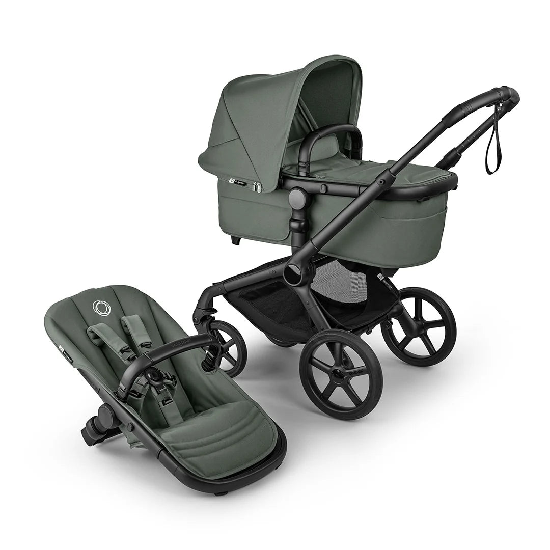 Bugaboo - Otroški voziček Fox 5 Renew Black/Forest Green - Forest Green (2v1)