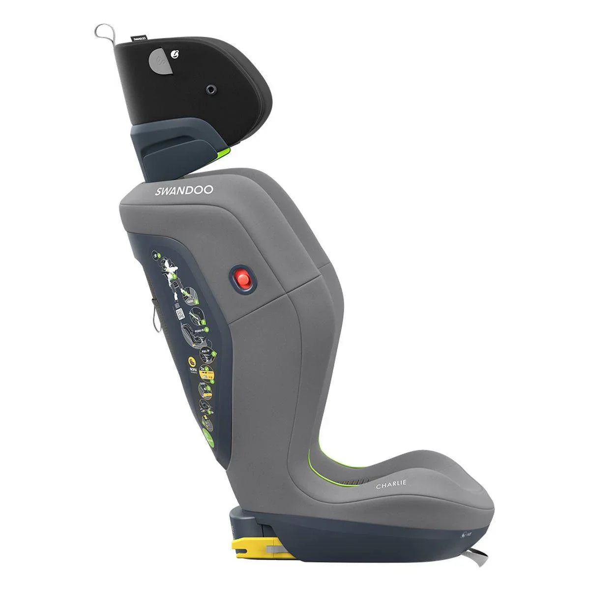 Swandoo - Otroški avtosedež Charlie™ i-Size (100-150 cm) - Grey - 1182325 Luxbaby