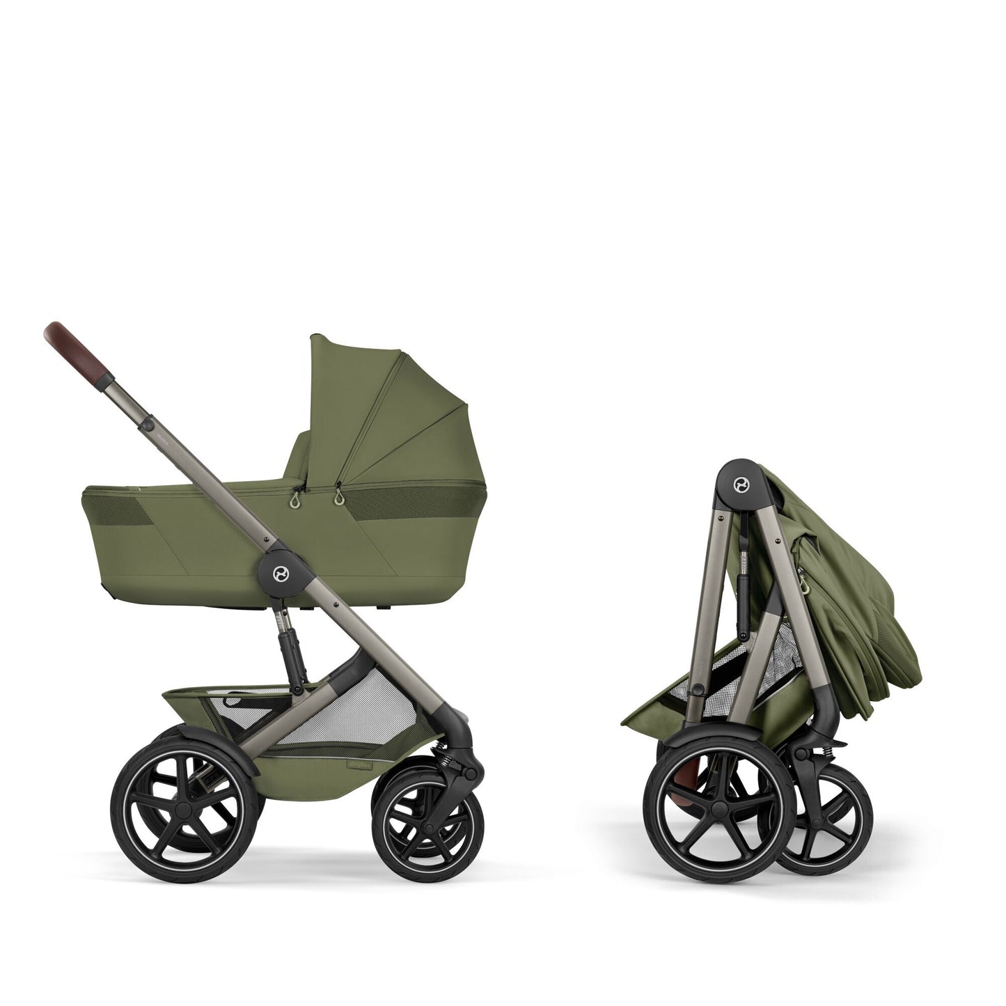 Cybex - Otroški voziček Talos S Lux z zložljivo košaro - Moss Green (2v1)