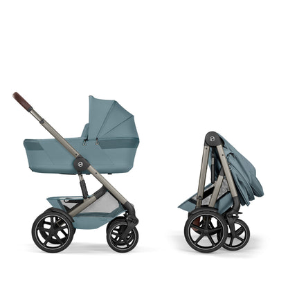 Cybex - Otroški voziček Talos S Lux z zložljivo košaro - Stormy Blue (2v1)