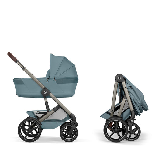 Cybex - Otroški voziček Talos S Lux z zložljivo košaro - Stormy Blue (2v1)