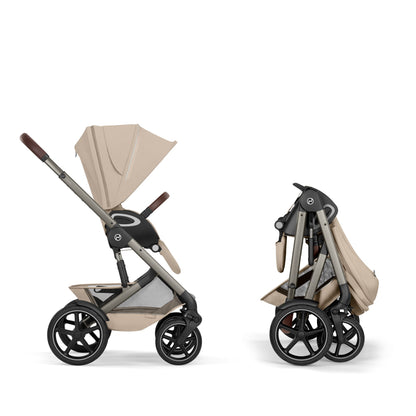 Cybex - Otroški voziček Talos S Lux z zložljivo košaro - Almond Beige (2v1)