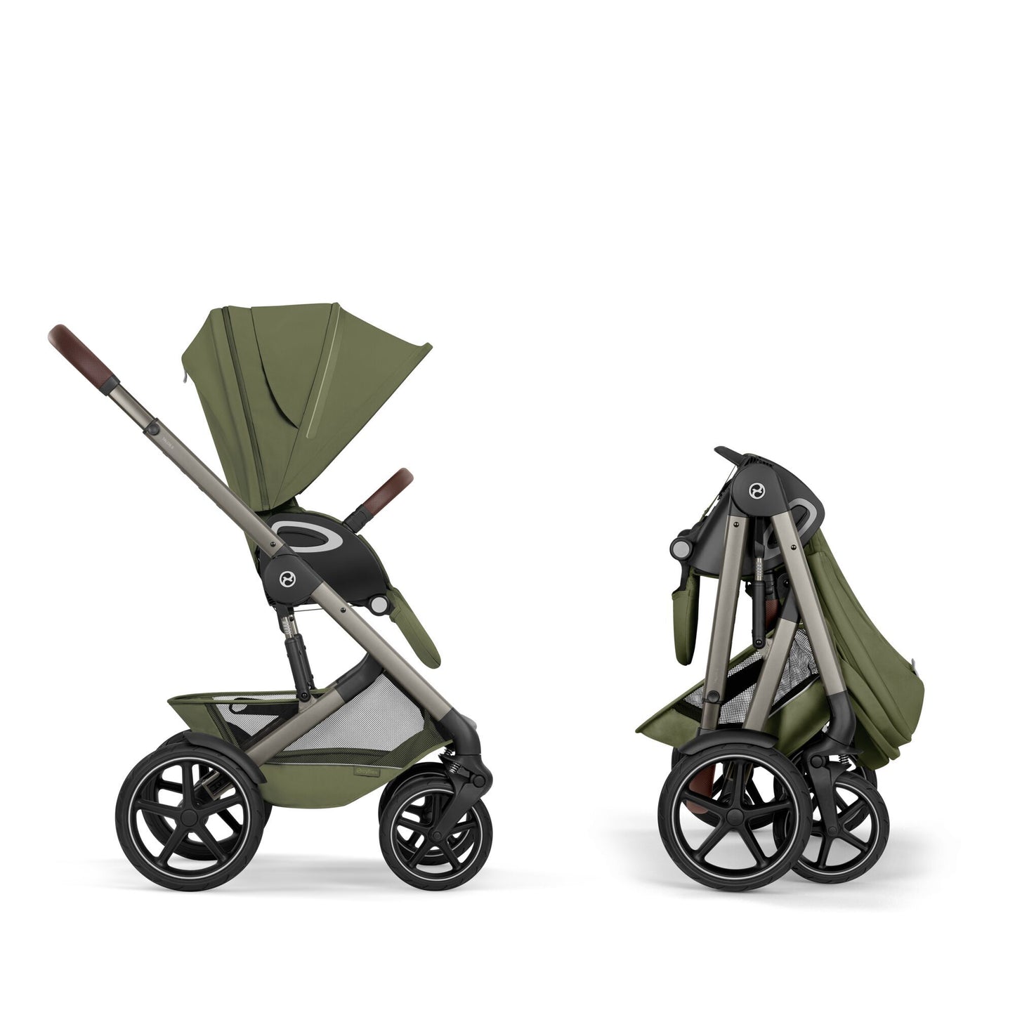 Cybex - Otroški voziček Talos S Lux z zložljivo košaro - Moss Green (2v1)