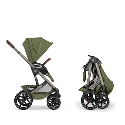 Cybex - Otroški voziček Talos S Lux z zložljivo košaro - Moss Green (2v1)