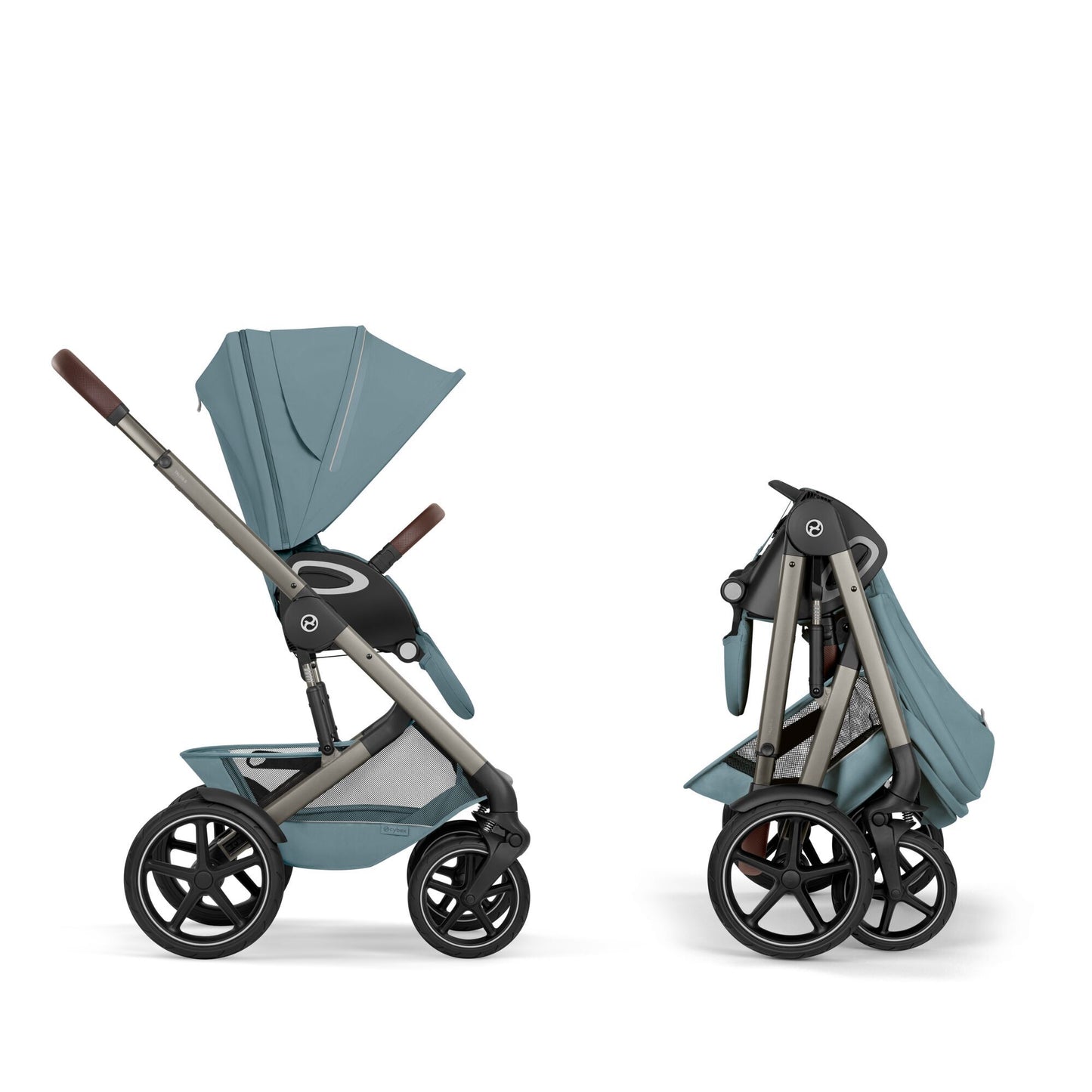 Cybex - Otroški voziček Talos S Lux z zložljivo košaro - Stormy Blue (2v1)