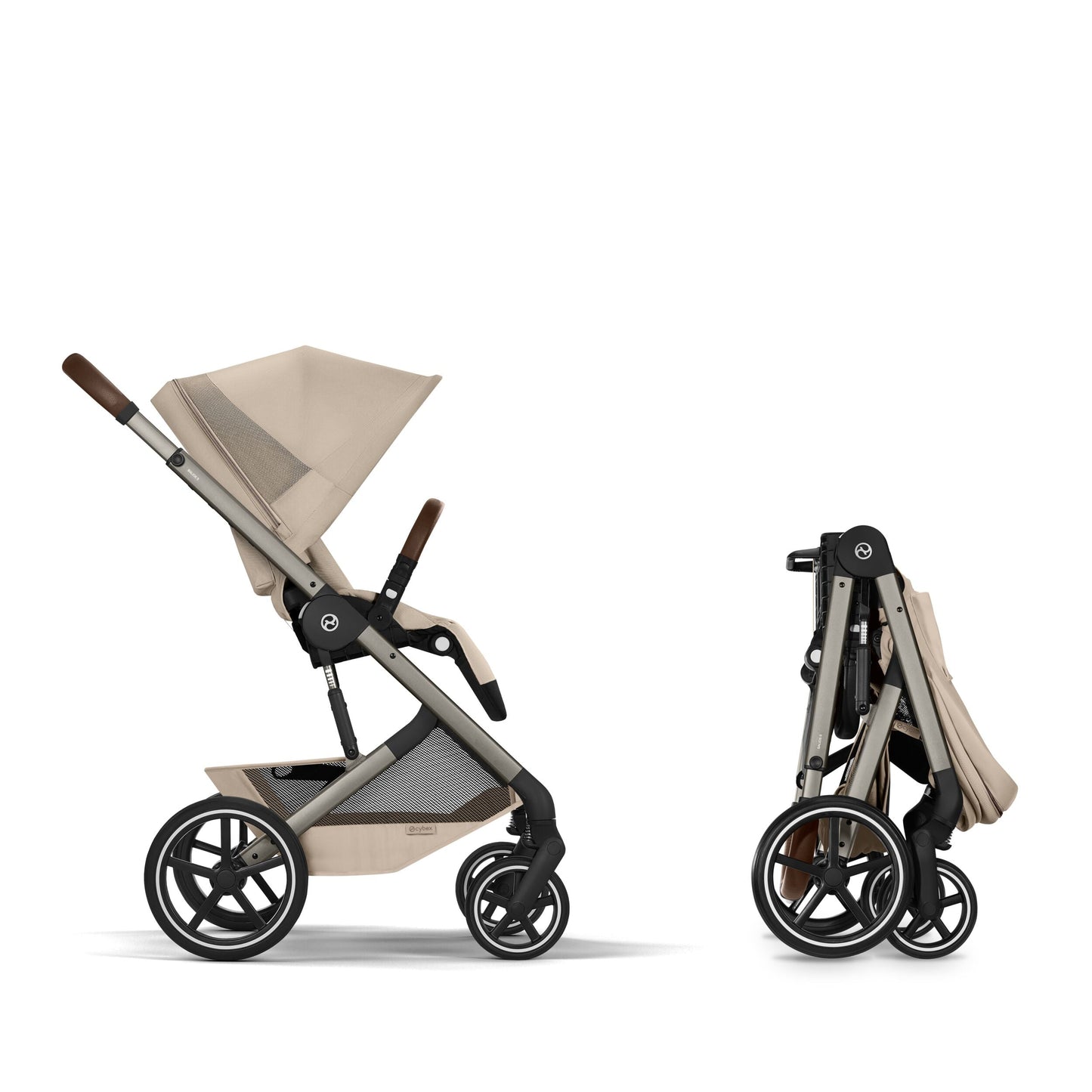 Cybex - Otroški voziček Balios S Lux z zložljivo košaro - Almond Beige (2v1)
