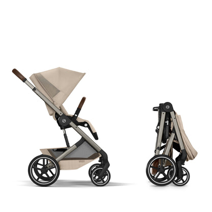 Cybex - Otroški voziček Balios S Lux z zložljivo košaro - Almond Beige (2v1)