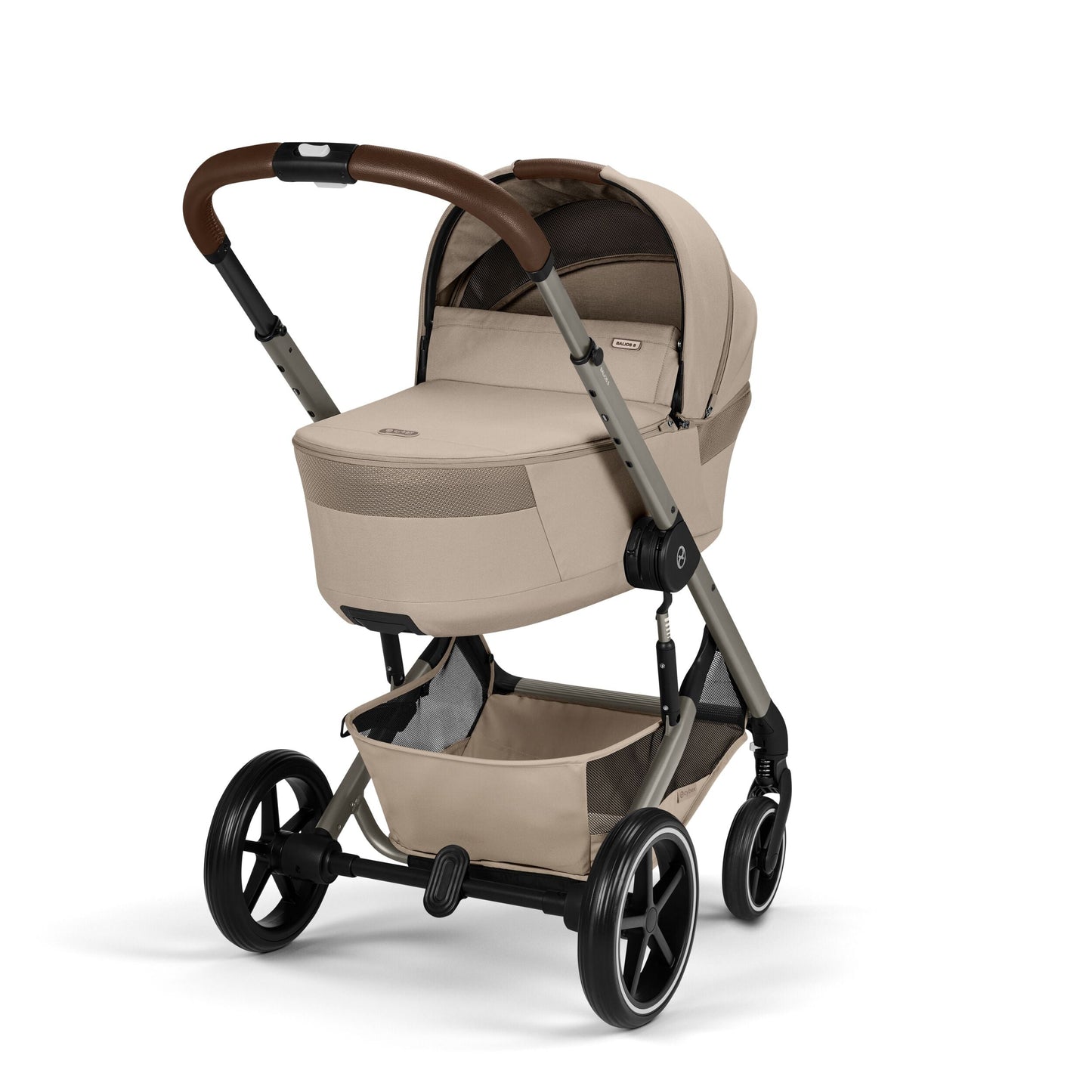 Cybex - Otroški voziček Balios S Lux z zložljivo košaro - Almond Beige (2v1)
