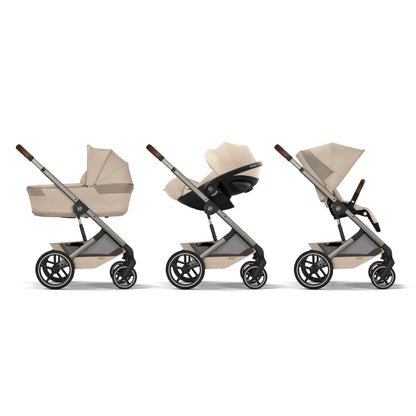 Cybex - Otroški voziček Balios S Lux z zložljivo košaro - Almond Beige (2v1)