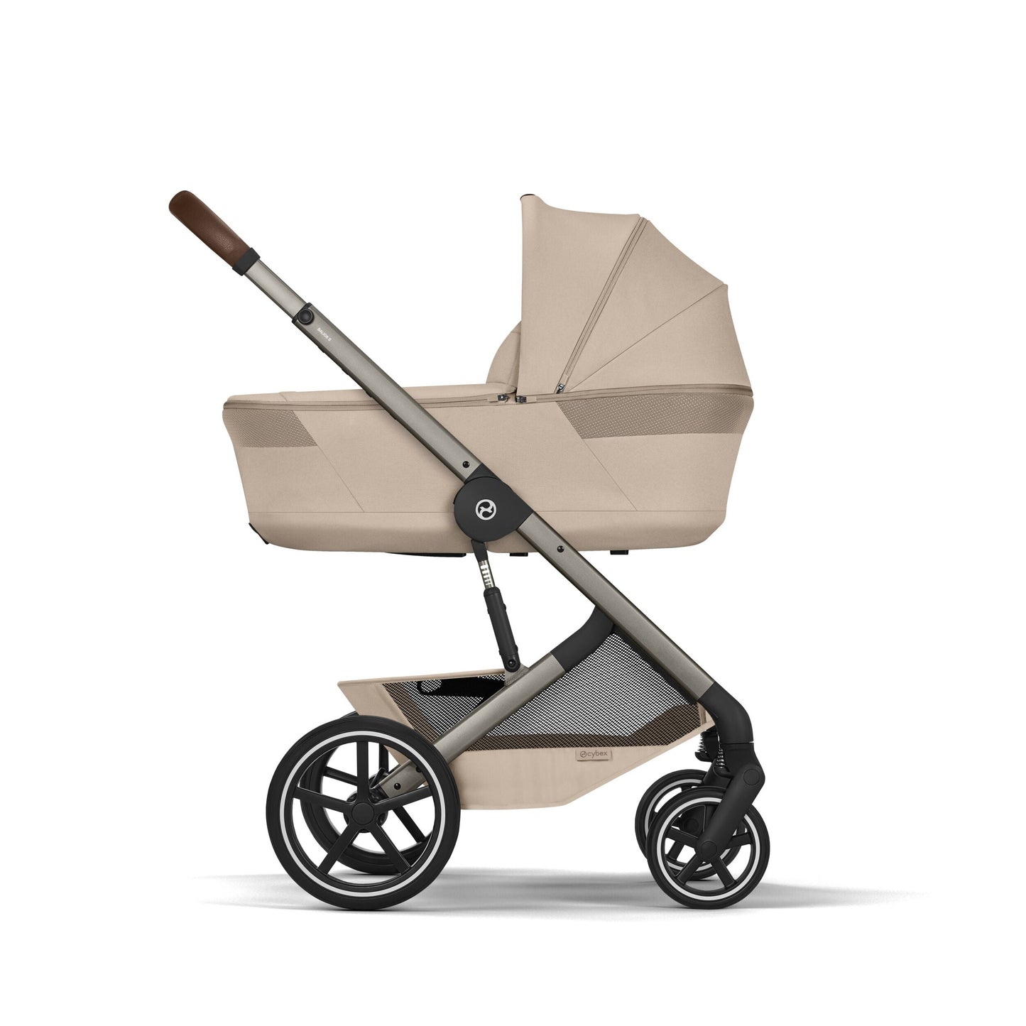 Cybex - Otroški voziček Balios S Lux z zložljivo košaro - Almond Beige (2v1)