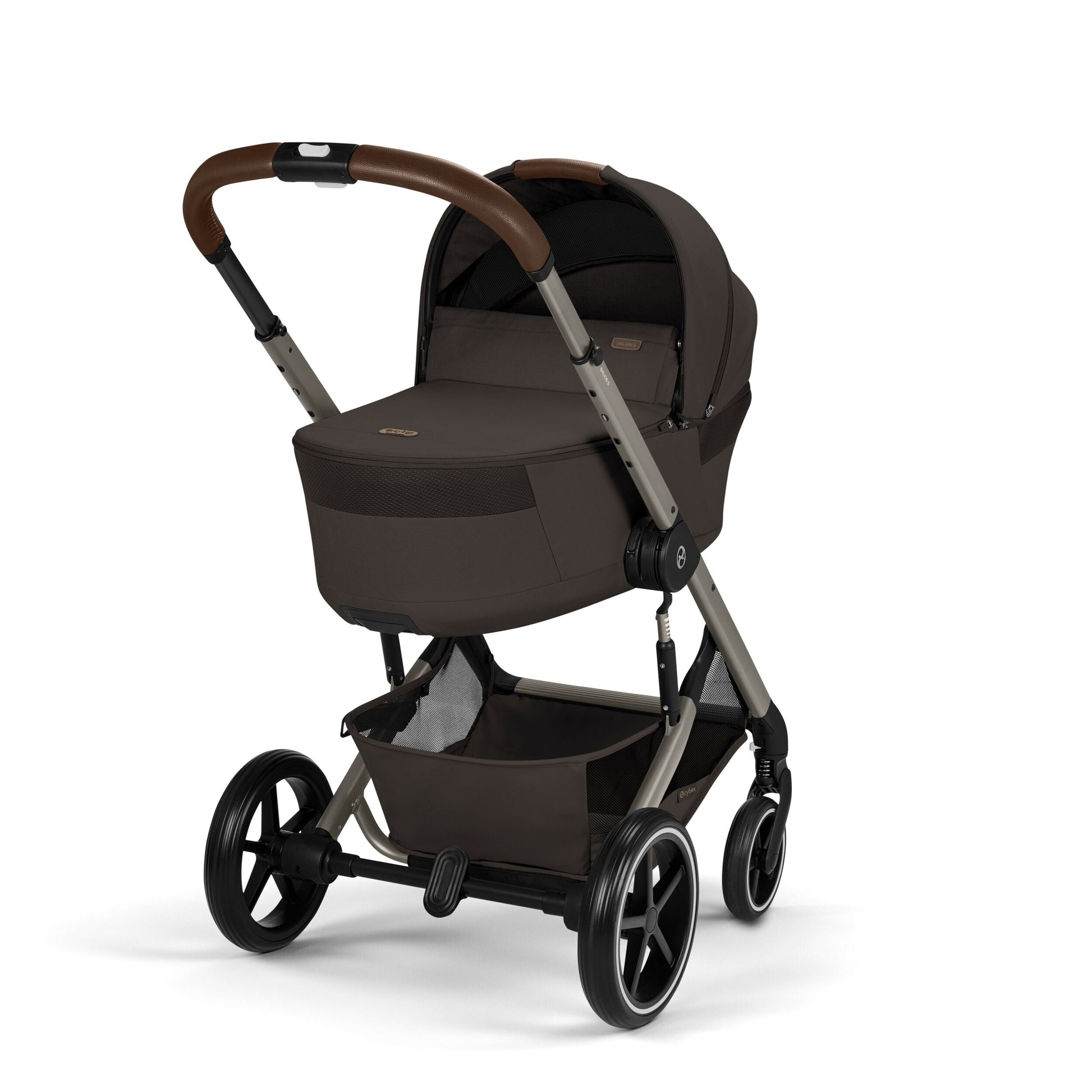 Cybex - Otroški voziček Balios S Lux z zložljivo košaro - Chocolate Brown (2v1)
