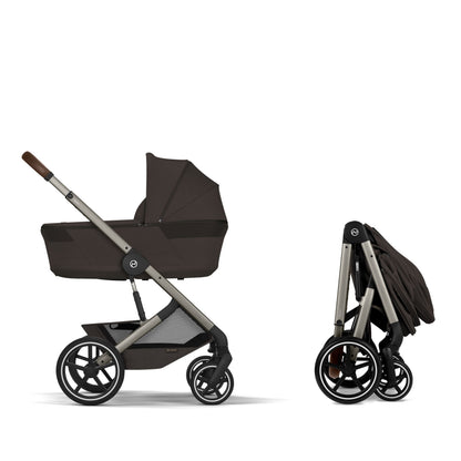 Cybex - Otroški voziček Balios S Lux z zložljivo košaro - Chocolate Brown (2v1)