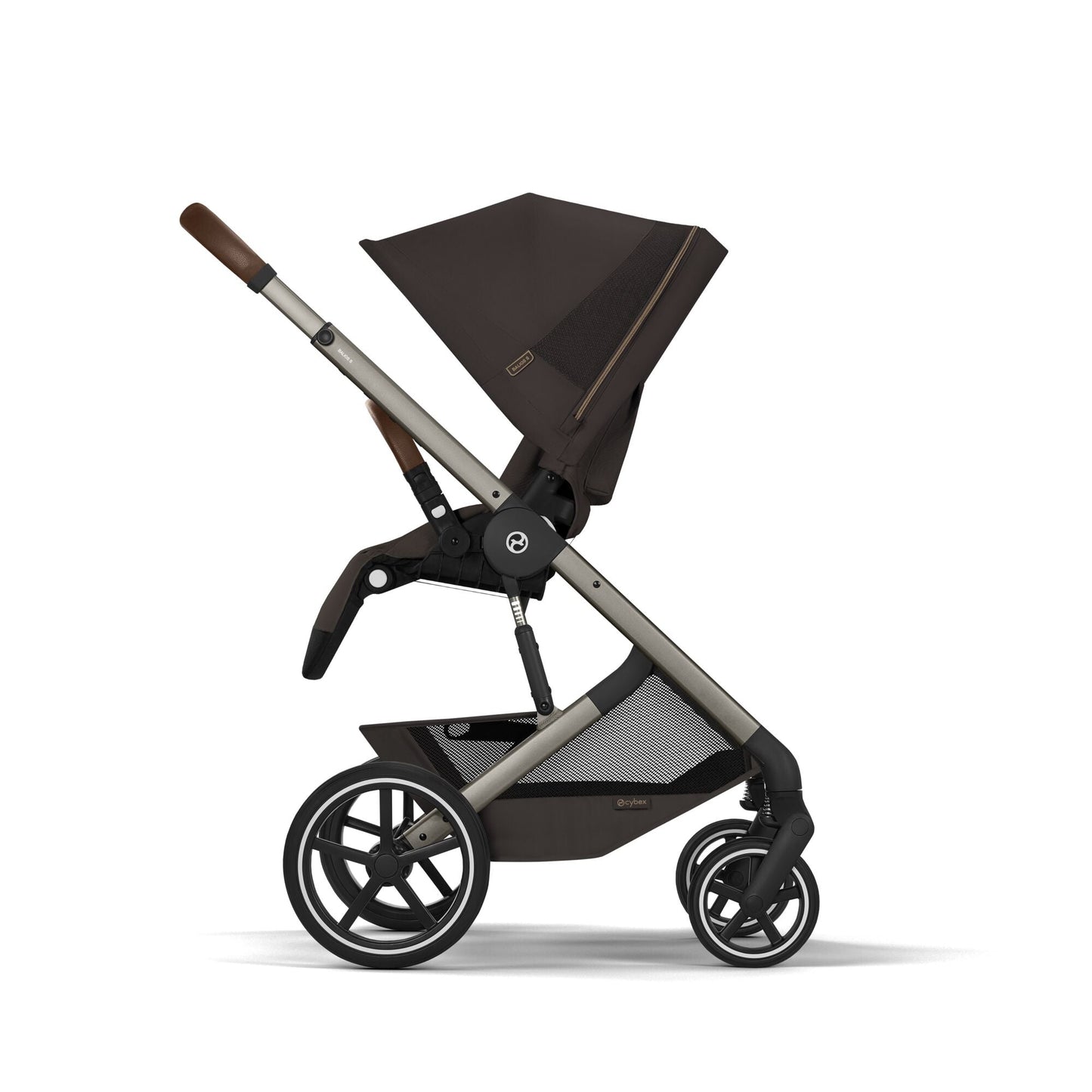 Cybex - Otroški voziček Balios S Lux z zložljivo košaro - Chocolate Brown (2v1)