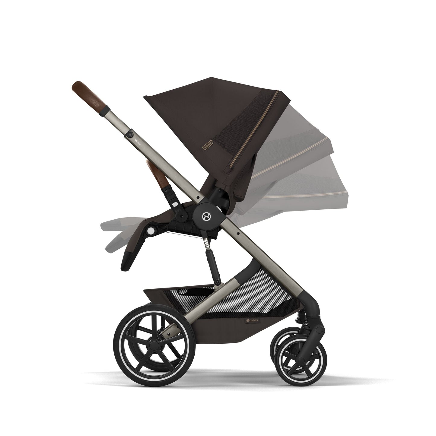 Cybex - Otroški voziček Balios S Lux z zložljivo košaro - Chocolate Brown (2v1)