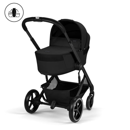 Cybex - Otroški voziček Balios S Lux z zložljivo košaro - Moon Black (2v1)
