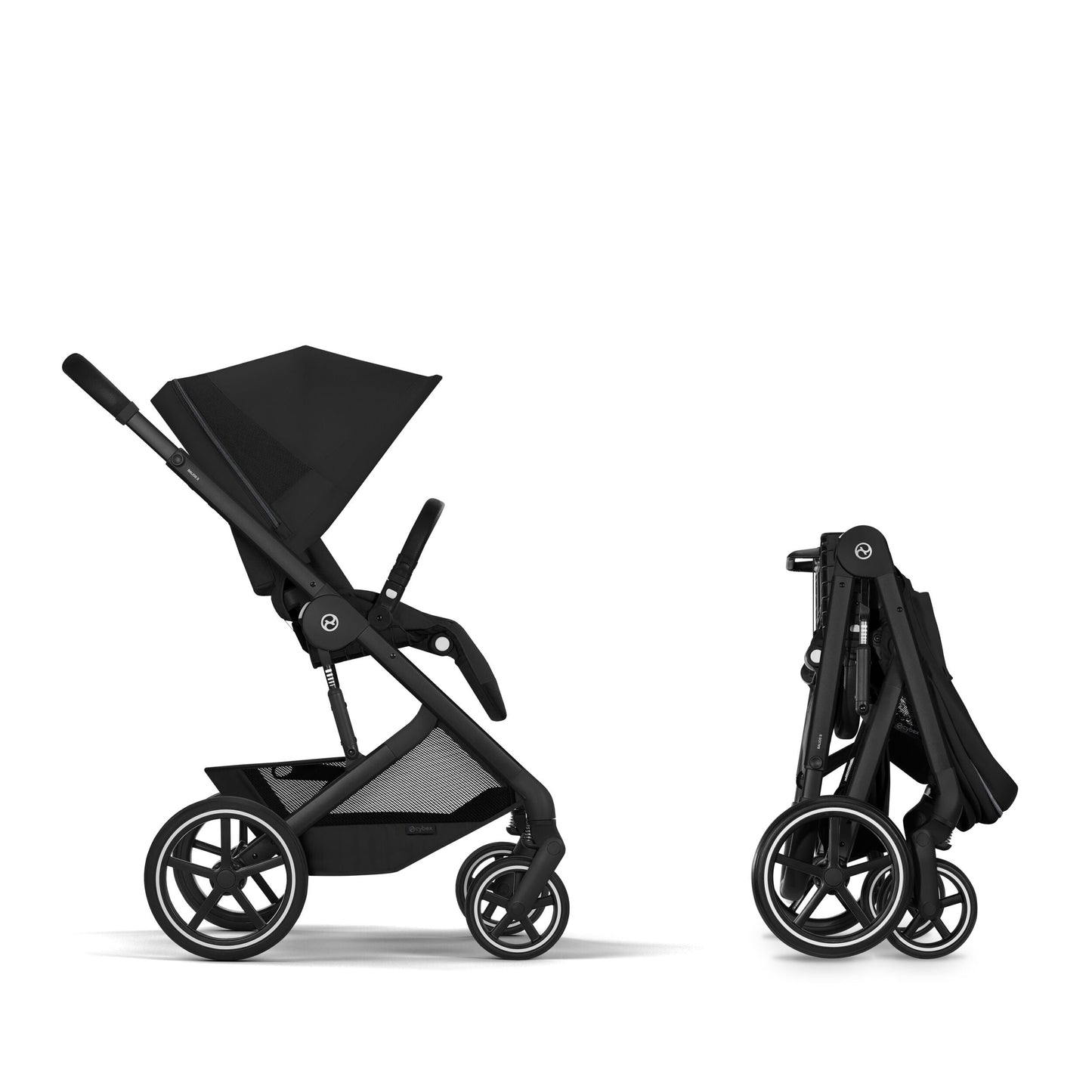 Cybex - Otroški voziček Balios S Lux z zložljivo košaro - Moon Black (2v1)