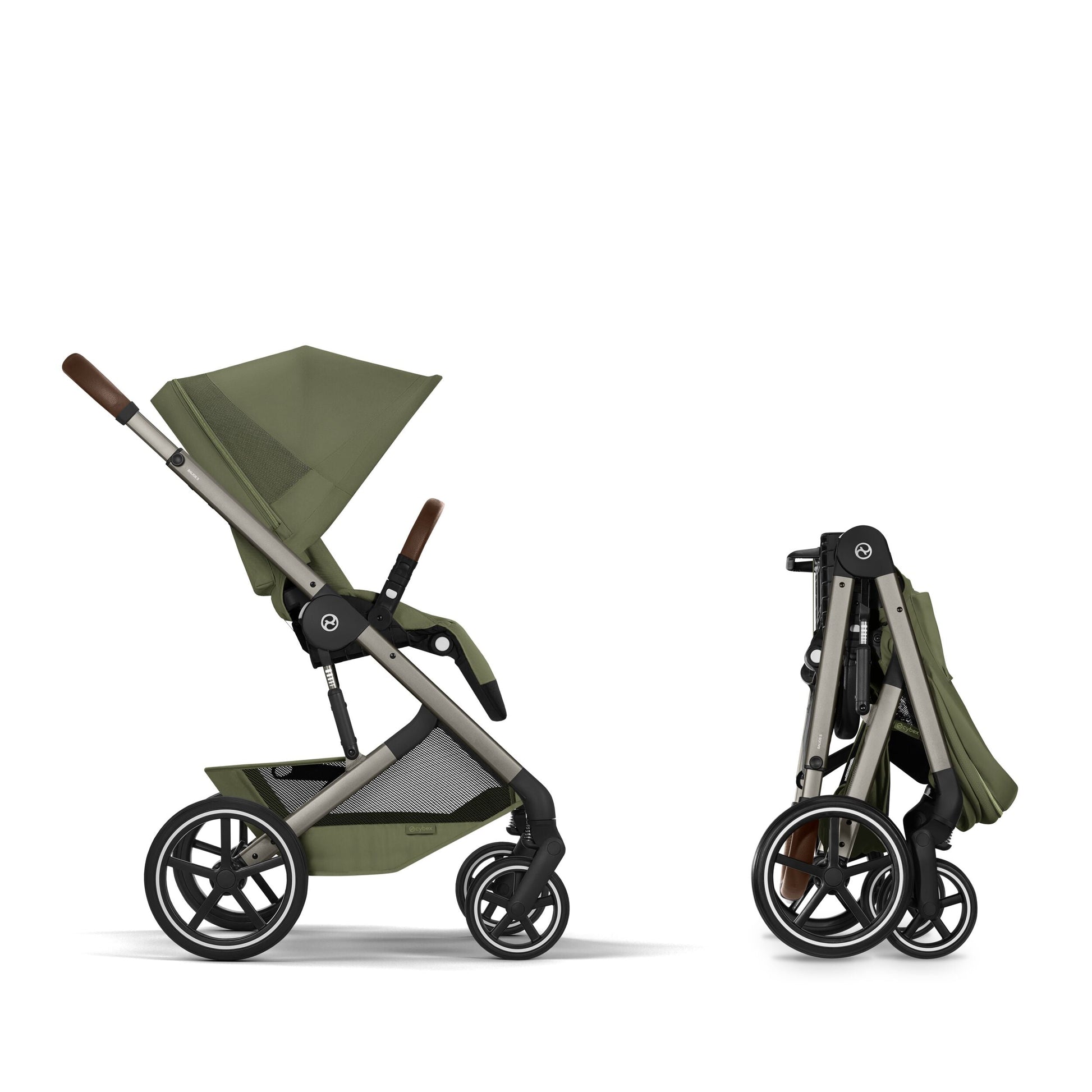 Cybex - Otroški voziček Balios S Lux z zložljivo košaro - Moss Green (2v1)