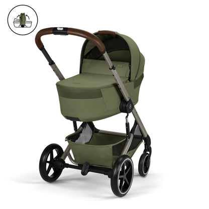 Cybex - Otroški voziček Balios S Lux z zložljivo košaro - Moss Green (2v1)