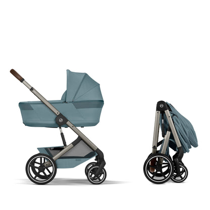 Cybex - Otroški voziček Balios S Lux z zložljivo košaro - Stormy Blue (2v1)