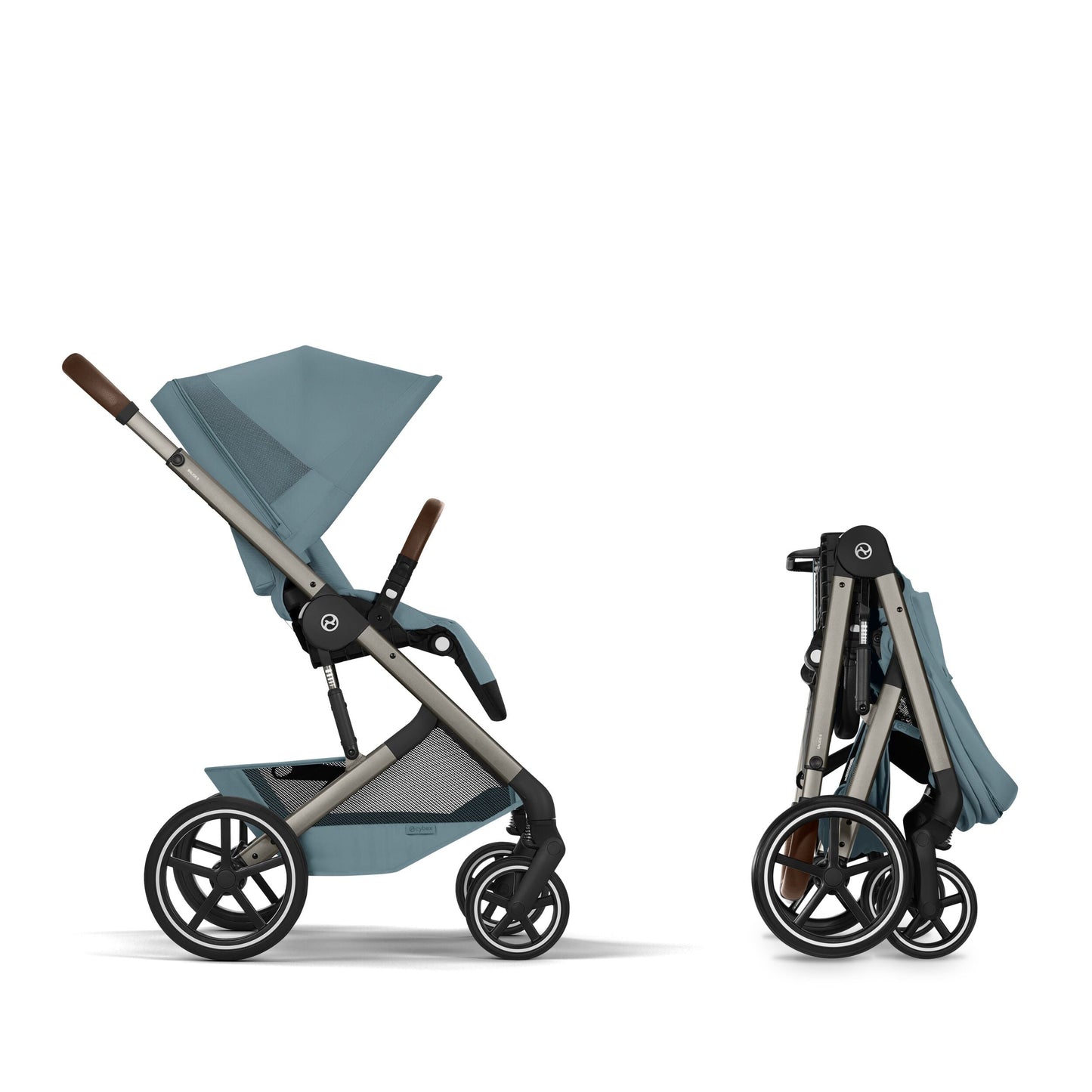 Cybex - Otroški voziček Balios S Lux z zložljivo košaro - Stormy Blue (2v1)