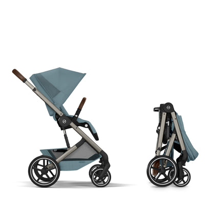 Cybex - Otroški voziček Balios S Lux z zložljivo košaro - Stormy Blue (2v1)