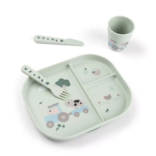 Done by Deer - Prvi jedilni set Foodie Tiny Farm - Green