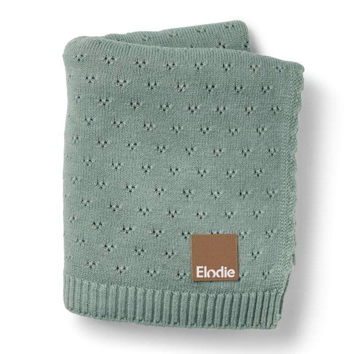 Elodie - Pletena odejica Pointelle - Pebble Green
