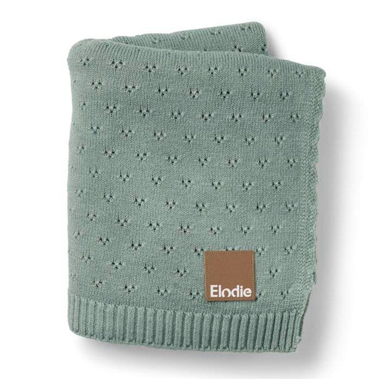 Elodie - Pletena odejica Pointelle - Pebble Green