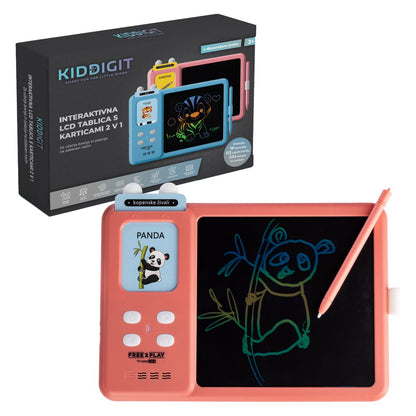 Free2Play - Interaktivna LCD tablica s karticami 2 v 1 - Roza