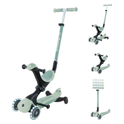 Globber - Skiro GO UP Deluxe 360°, zložljiv, svetleča kolesa - Pistacija