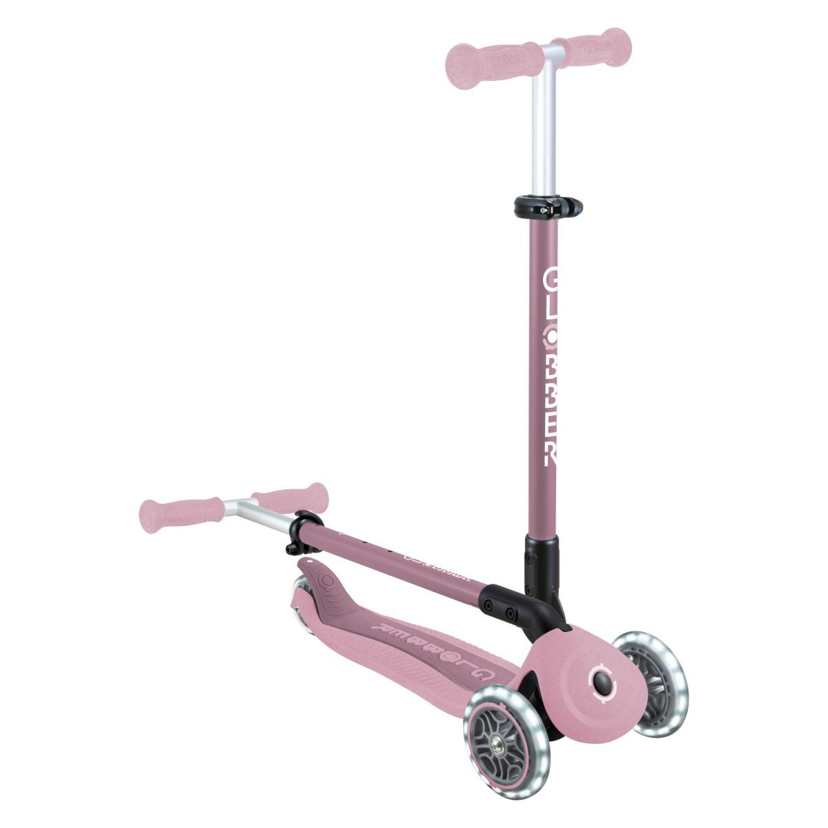 Globber - Skiro GO UP Active ECO Lights, zložljiv, svetleča kolesa - Roza