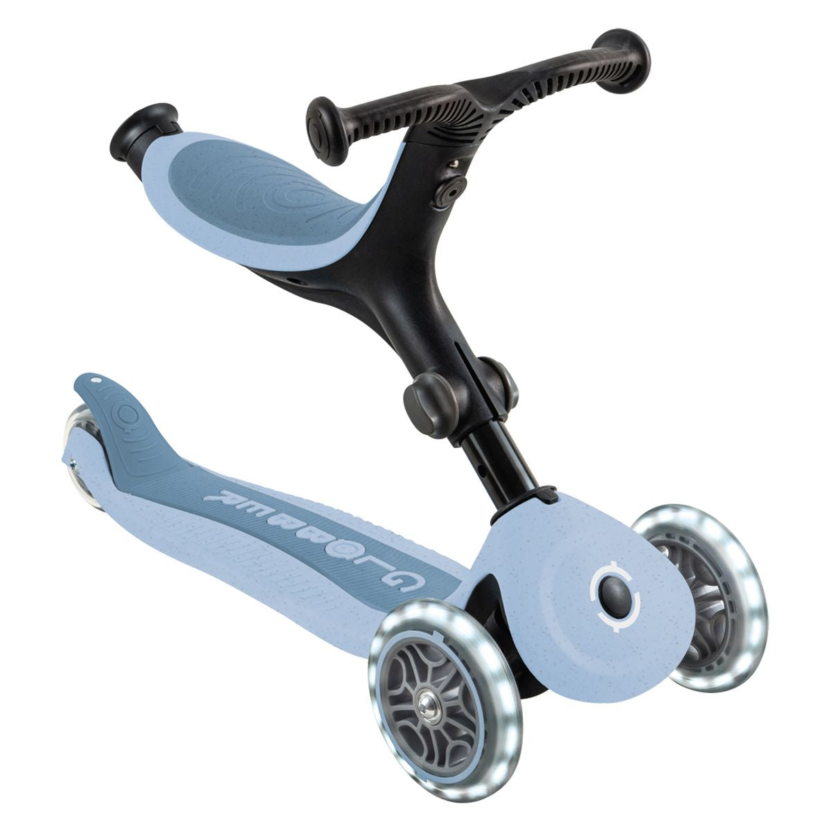 Globber - Skiro GO UP Active ECO Lights, zložljiv, svetleča kolesa - Moder