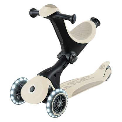 Globber - Skiro GO UP Deluxe 360°, zložljiv, svetleča kolesa - Bež