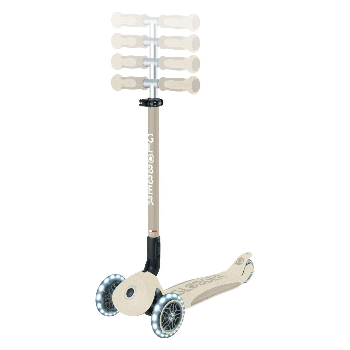 Globber - Skiro GO UP Deluxe 360°, zložljiv, svetleča kolesa - Bež