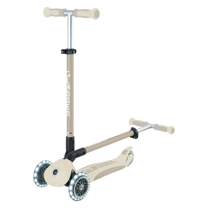 Globber - Skiro GO UP Deluxe 360°, zložljiv, svetleča kolesa - Bež