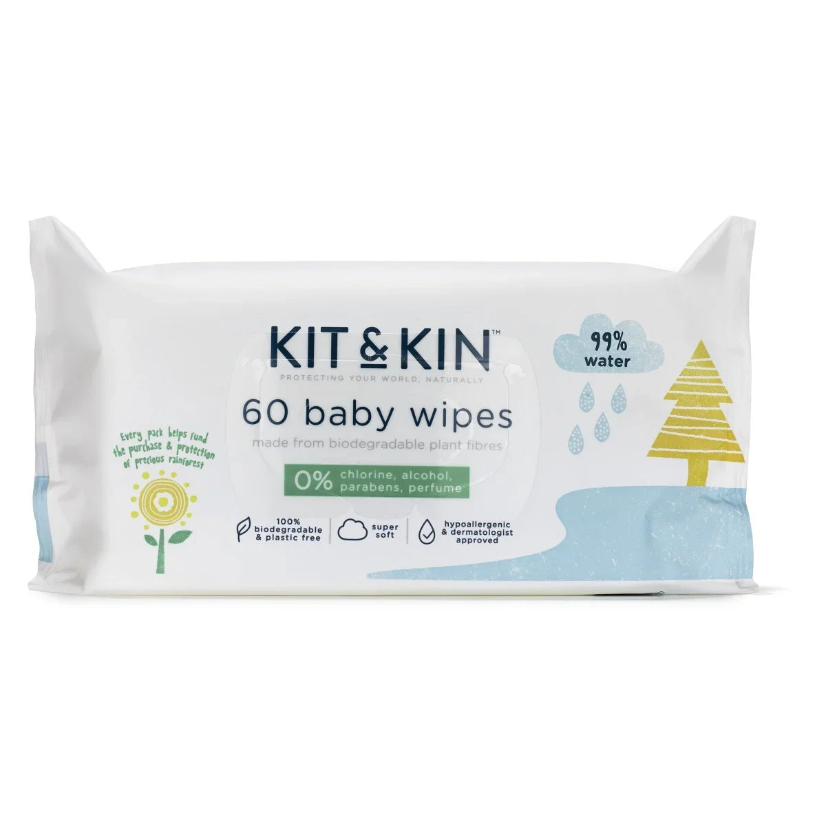 Kit&Kin - Vlažilni robčki 60 kosov - 924601 Luxbaby