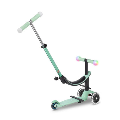 Micro - Otroški skiro Mini2Grow Deluxe Magic LED - Mint (4v1) - MMD357 Luxbaby
