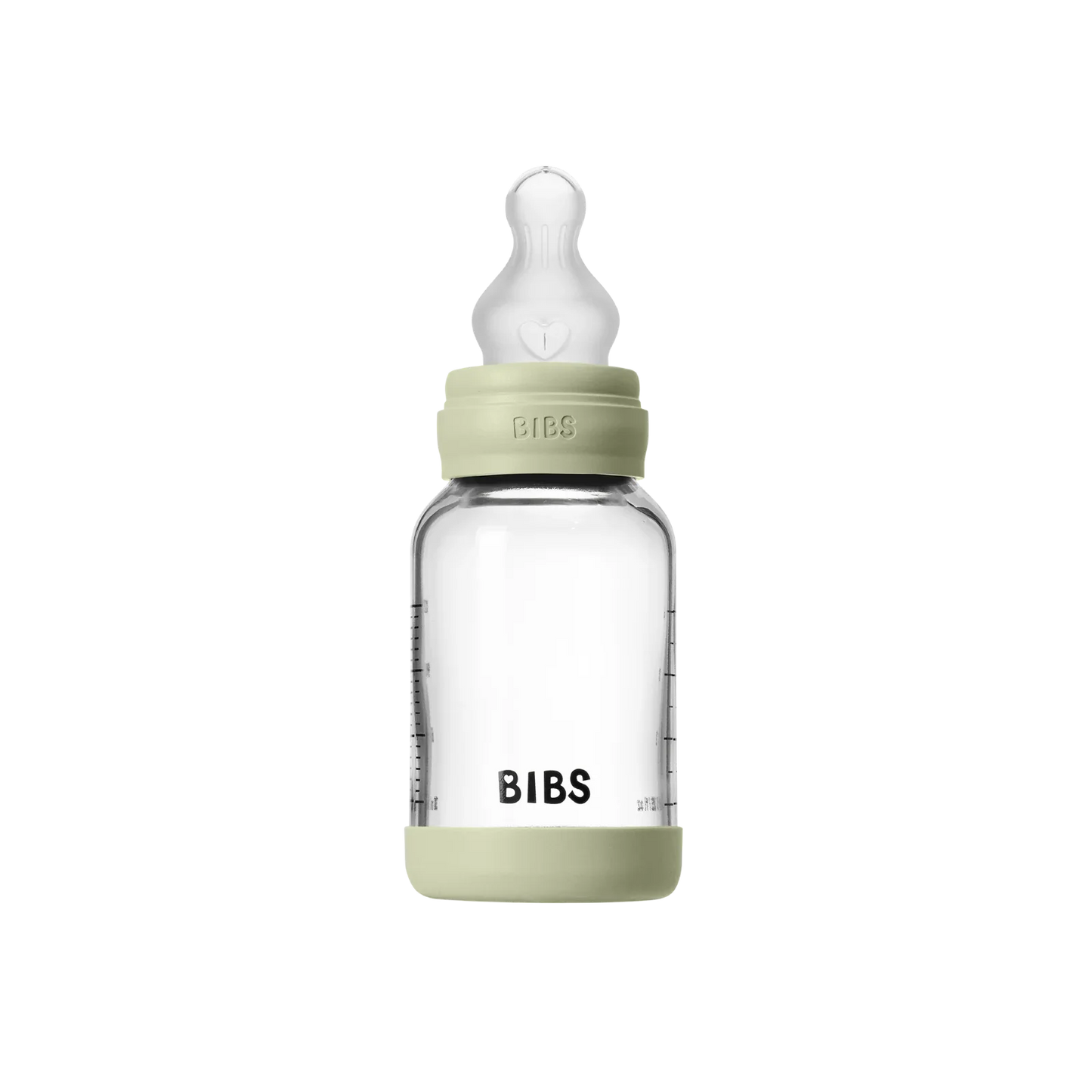BIBS - Otroška steklena steklenička 120 ml, silikon - Sage (počasni pretok) - 50191250 Luxbaby